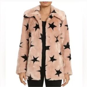Avec Les Filles Pink and Black Star Teddy Jacket